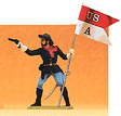 United States Cavalry: 1:25 -- Standing Trooper, Holding Guidon & Shooting Pistol