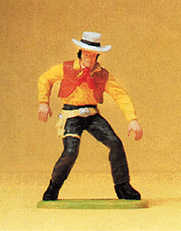 Wild West Figures - Cowboys & Trappers 1/25 Scale -- Standing Gunfighter, Reaching for Pistol