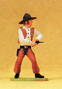Wild West Figures - Cowboys & Trappers 1/25 Scale -- Standing Deputy, Firing Pistol