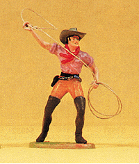 Wild West Figures - Cowboys & Trappers 1/25 Scale -- Standing Cowboy Twirling Rope