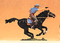Wild West Figures - Cowboys & Trappers 1/25 Scale -- Mounted Cowboy Firing Pistol