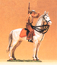 Wild West Figures - Cowboys & Trappers 1/25 Scale -- Mounted Cowboy, Holdng Rifle, Scanning the Horizon