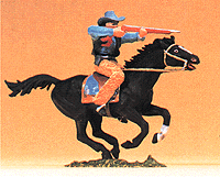 Wild West Figures - Cowboys & Trappers 1/25 Scale -- Mounted Cowboy, Firing Rifle from Running Horse