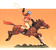 Wild West Figures - Cowboys & Trappers 1/25 Scale -- Mounted Cowboy Throwing Rope