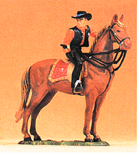 Wild West Figures - Cowboys & Trappers 1/25 Scale -- Mounted Sheeriff w/Drawn Pistol, Standing Horse