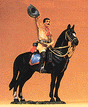 Karl May Wild West Figures: 1:25 -- Old Shatterhand Mounted & Waving Hat