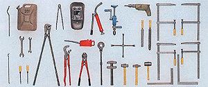 Miniature Tools 1/24 - 1/25 Scale -- Hand Tools Kit