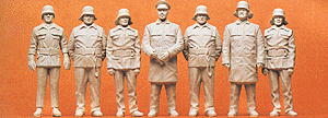 German Firefighters, Unpainted 1/24 Scale -- Standing