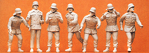 German Firefighters, Unpainted 1/24 Scale -- Working