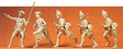 Unpainted Prussian Soldiers 1/24 Scale -- Advancing Infantry w/Officer & Drummwer