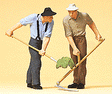 Painted Figure Sets #1 Gauge (1/32 or 3/8" Scale) -- Farmers w/Pitch Fork, Scythe