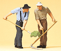 Painted Figure Sets #1 Gauge (1/32 or 3/8" Scale) -- Farmers w/Pitch Fork, Scythe