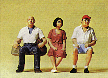 Painted Figure Sets #1 Gauge (1/32 or 3/8" Scale) -- Travelors Sitting
