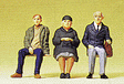 Painted Figure Sets #1 Gauge (1/32 or 3/8" Scale) -- Coated Travelers Sitting