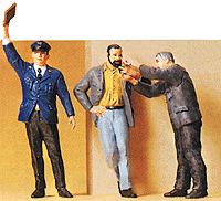 Painted Figure Sets #1 Gauge (1/32 or 3/8" Scale) -- Signaling Conductor & Two Smokers