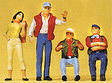 Painted Figure Sets #1 Gauge (1/32 or 3/8" Scale) -- Truckers - 2 Seated, 2 Standing