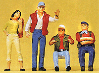 Painted Figure Sets #1 Gauge (1/32 or 3/8" Scale) -- Truckers - 2 Seated, 2 Standing