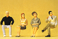 Painted Figure Sets #1 Gauge (1/32 or 3/8" Scale) -- Seated People