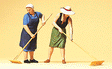 Painted Figure Sets #1 Gauge (1/32 or 3/8" Scale) -- Farm Wives w/Rakes
