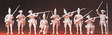 Prussian Army Figures Circa 1756, Unpainted -- Troops Firing A Volley