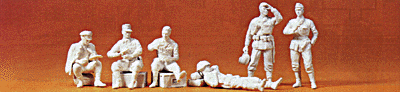 Military - Former German Army WWII - Unpainted 1/35 Scale Figures -- Resting Infantry