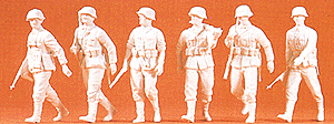 Military - Former German Army WWII - Unpainted 1/35 Scale Figures -- Walking Infantry pkg(6)