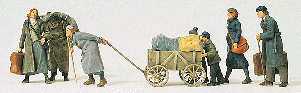 Military - Europe WWII - Unpainted Figure Sets -- Refugees pkg(7)
