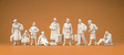 Pedestrians, Postwar -- pkg(9) Unpainted