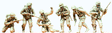 US Army WWII D-Day June 6, 1944 Unpainted Figures -- Airborne Troops pkg(6)