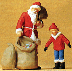 Santa Claus & Child -- Includes Bag of Toys