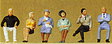 1/50 Scale Figures -- Seated Passengers pkg(6)