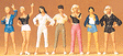 Pedestrians - 1:72 Scale -- Teenage Girls pkg(7)