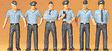 1/72 Military - Modern German Airforce - Figures -- In Summer Uniform pkg(6)