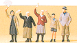 1:72 Figures -- Civilians Waving pkg(5)