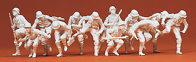 1/72 Military - Former German Army WWII - Unpainted Figures -- Armored Infantry Dismounting pkg(12)