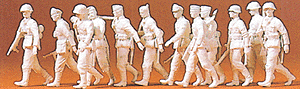 1/72 Military - Former German Army WWII - Unpainted Figures -- Walking Infantry pkg(12)