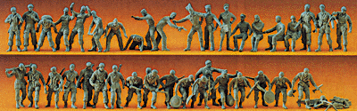 1/72 Military - Former German Army WWII - Unpainted Figures -- Luftwaffe Paratrooper, Pilots & Ground Crew pkg(40)