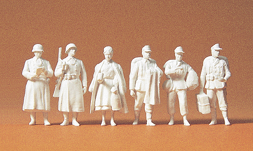 1/72 Military - Former German Army WWII - Unpainted Figures -- Home on Leave pkg(6)