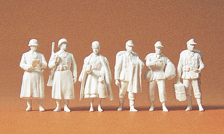 1/72 Military - Former German Army WWII - Unpainted Figures -- Home on Leave pkg(6)