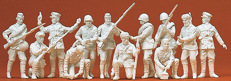 Military (1:72) - Soviet Union WWII - Unpainted Figures -- Infantry Riflemen & Partisans pkg(12)