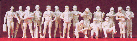Military (1:72) - Modern US Army (2000+) - Unpainted Figures -- Tank Crewmen pkg(16)
