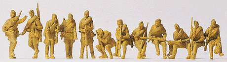 Military (1:72) - Soviet Union WWII - Unpainted Figures -- Armored Infantry Riding Tank Set #2 pkg(12; Vehicle Not Included)