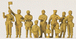 Military (1:72) - Soviet Union WWII - Unpainted Figures -- Tank Crewmen pkg(10 - 7 Full Figures & 3 Partial Figures for Hatches)