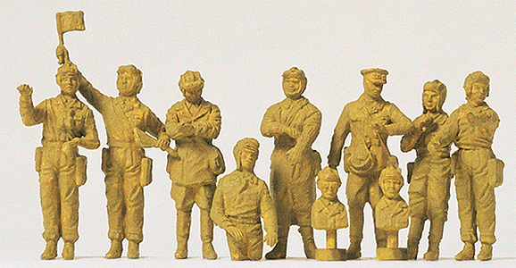Military (1:72) - Soviet Union WWII - Unpainted Figures -- Tank Crewmen pkg(10 - 7 Full Figures & 3 Partial Figures for Hatches)