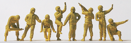 Military - Modern US Army (2000) - Unpainted Figures -- Tank Crew pkg(8)