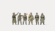 Former German Army WWII Figures -- Military Police Guard pkg(6) w/Accessories, Unpainted