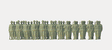 Former German Army WWII Figures -- Infantry Riflemen Lined Up pkg(36), Unpainted