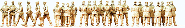 Modern German Army (BW) Unpainted Figures -- Soldiers on Parade Ground (Marching, Standing at Ease) pkg(26)