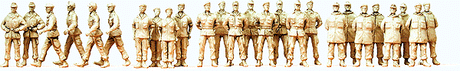 Modern German Army (BW) Unpainted Figures -- Soldiers on Parade Ground (Marching, Standing at Ease) pkg(26)