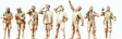 Soviet Union WWII Unpainted Figures -- Pilots & Ground Crew pkg(8)